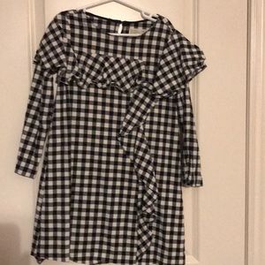 Zara (girls) plaid dress with ruffle